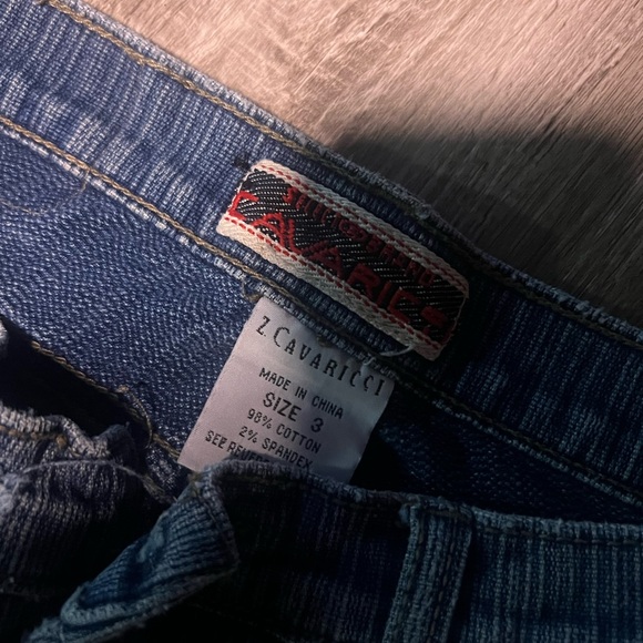 Y2K vintage Z. Cavaricci capris distress stripe size 3 No Button! - Picture 3 of 5